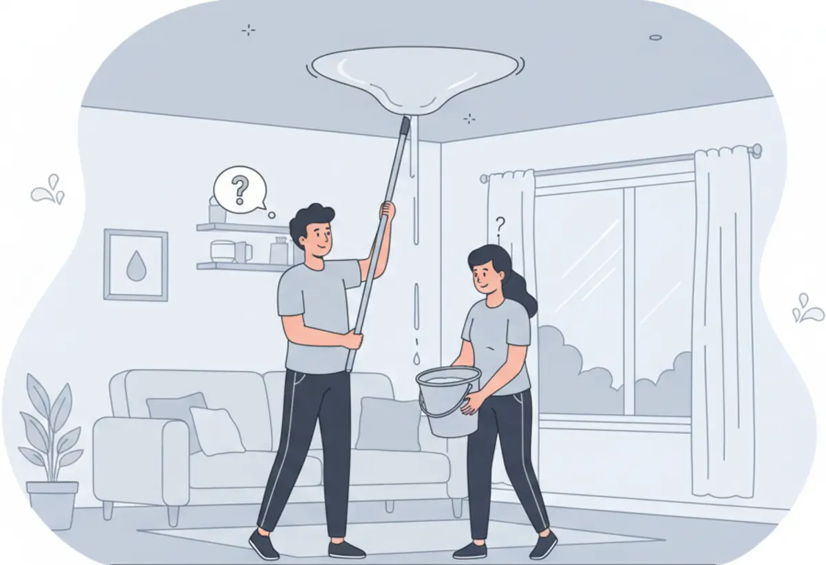 Затопили натяжной потолок — что делать