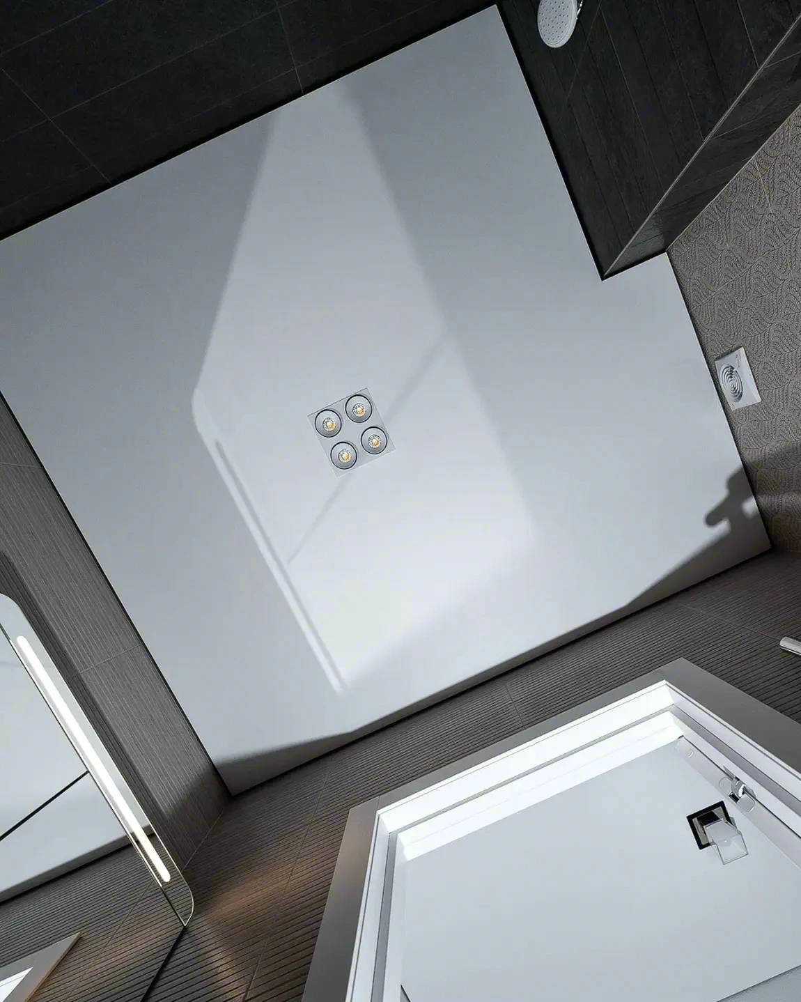 Теневой зазор на натяжном потолке — результат установки в Иркутске