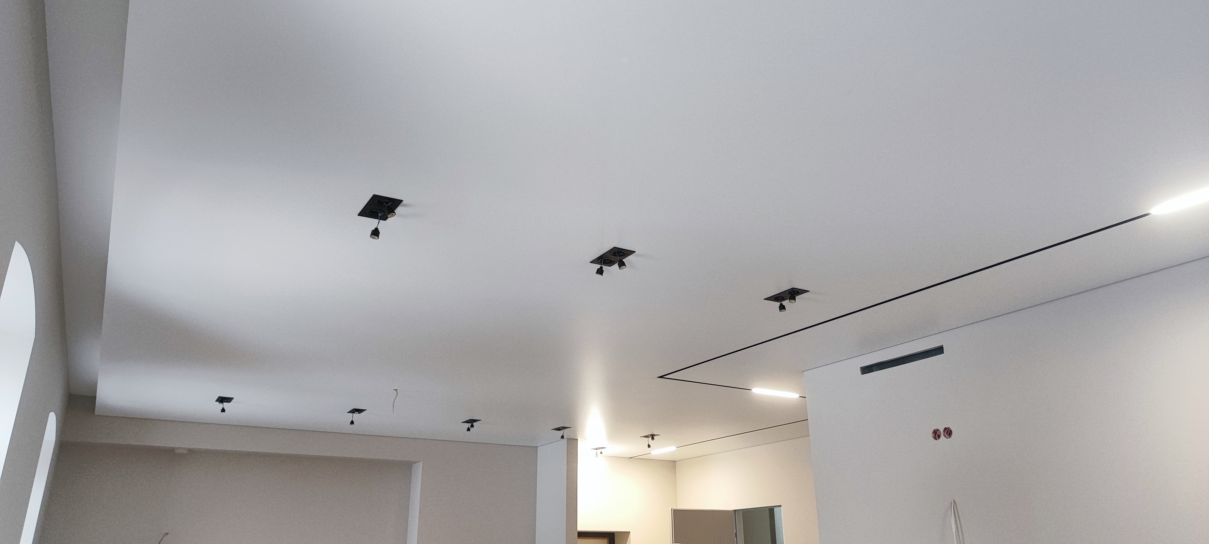 Натяжной потолок в гостиной